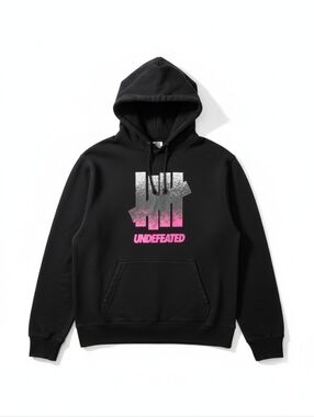 Undefeated Large Black 5-Strike Gradient Logo Hoodie